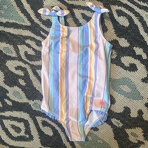 Ruffle Butts Size 7 striped one piece swimsuit